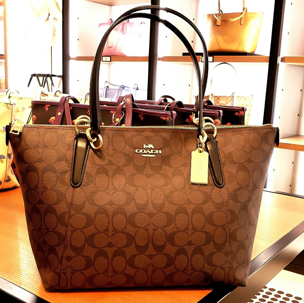 COACH F58318 SIG AVA TOTE IM/BROWN/BLACK